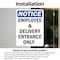 Signmission Employee And Delivery Entrance Only OSHA Notice Sign, Vinyl Decal, 10in W x 14in L, 2PK OS-2PACK-NS-D-1014-V-11938 - alternate 3